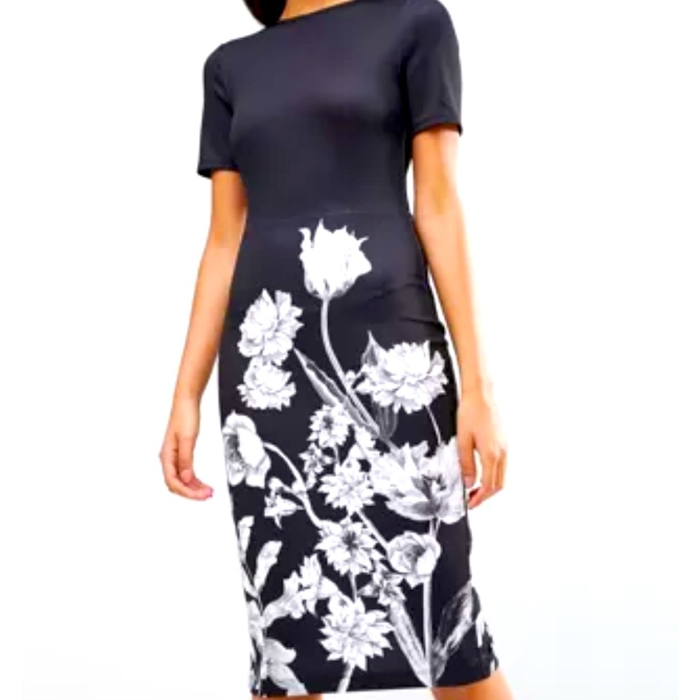 Scuba maternity flower dress